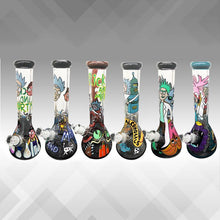Load image into Gallery viewer, Rick and Morty. Hand Painted Water pipe 14" 9mm Thick
