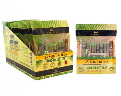 King Palm 25 Mini Rolls / Pouch - 8 Units Per Display Box