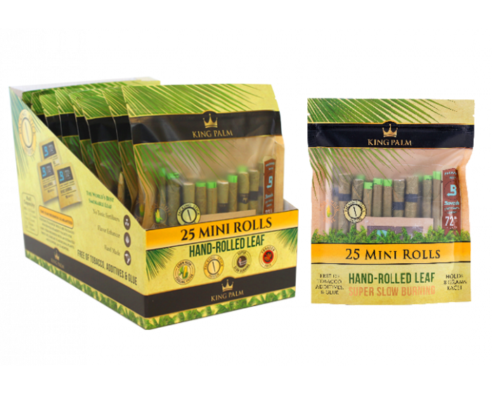 King Palm 25 Mini Rolls / Pouch - 8 Units Per Display Box