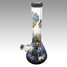 Load image into Gallery viewer, Rick and Morty. Hand Painted Water pipe 14" 9mm Thick