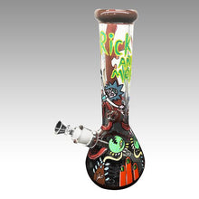 Load image into Gallery viewer, Rick and Morty. Hand Painted Water pipe 14" 9mm Thick