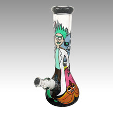Load image into Gallery viewer, Rick and Morty. Hand Painted Water pipe 14" 9mm Thick