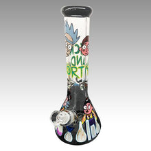 Load image into Gallery viewer, Rick and Morty. Hand Painted Water pipe 14" 9mm Thick
