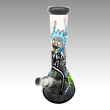 Load image into Gallery viewer, Rick and Morty. Hand Painted Water pipe 14" 9mm Thick