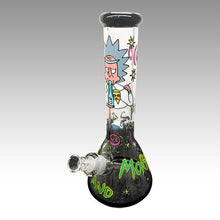 Load image into Gallery viewer, Rick and Morty. Hand Painted Water pipe 14" 9mm Thick