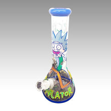 Load image into Gallery viewer, Rick and Morty. Hand Painted Water pipe 14" 9mm Thick