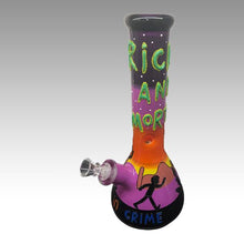 Load image into Gallery viewer, Rick and Morty. Hand Painted Water pipe 14" 9mm Thick