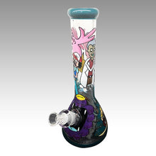 Load image into Gallery viewer, Rick and Morty. Hand Painted Water pipe 14" 9mm Thick