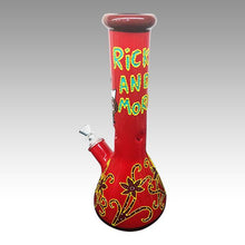 Load image into Gallery viewer, Rick and Morty. Hand Painted Water pipe 14" 9mm Thick