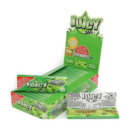 Juicy Jay’s 1 ¼ size Flavored rolling paper GREEN APPLE