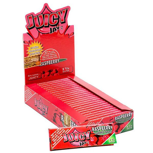 Juicy Jay-s 1 ¼ size Flavored rolling paper RASPBERRY