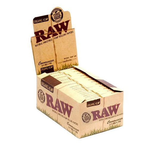 RAW ORGANIC Connoisseur 1 1/4 + Tips (1Box)