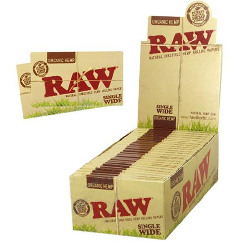 RAW ORGANIC Single Wide 25 packs (1 Box)